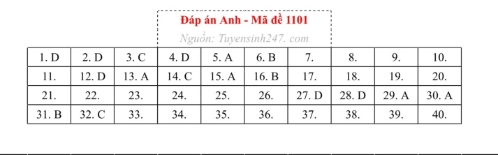 [Mới] - Đề thi tốt nghiệp THPT môn Ngoại ngữ và gợi ý giải đề 56