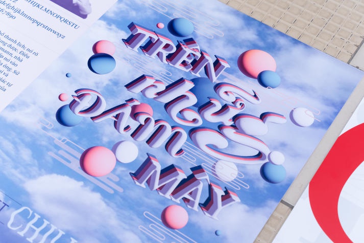 Sinh viên ngành Thiết kế đồ họa HUTECH trưng bày sản phẩm nghệ thuật chữ 42