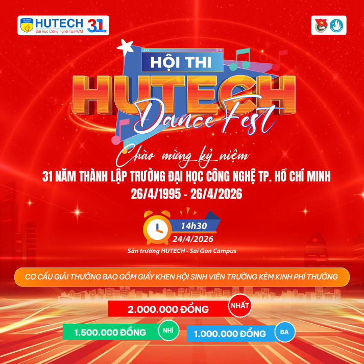 Tự hào 31 năm HUTECH: Tuổi trẻ bùng nổ chuỗi hoạt động chào mừng 108
