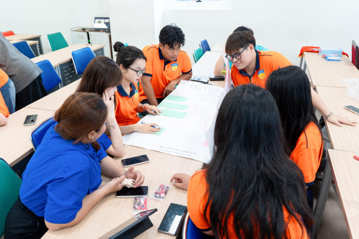 Ban cán sự lớp HUTECH học kỹ năng kết nối tập thể bằng lắng nghe và thấu cảm 86