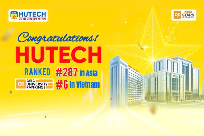 Lần đầu tiên tham gia QS Asia University Rankings, HUTECH xếp hạng 287 Châu Á, hạng 6 tại Việt Nam