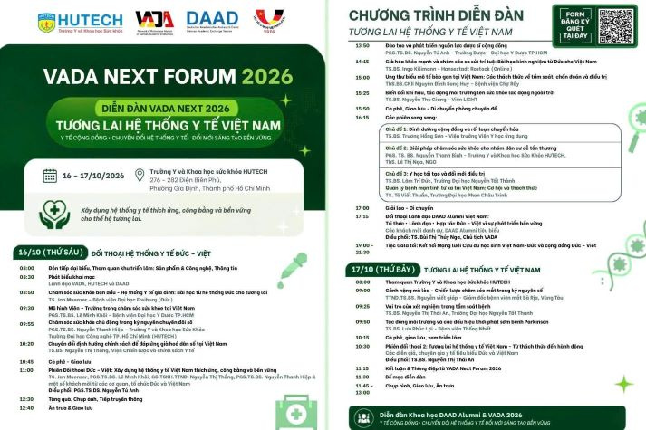HUTECH đăng cai Diễn đàn quốc tế VADA Next Forum 2026 vào 16/10 tới, thảo luận về tương lai hệ thống y tế Việt Nam 28