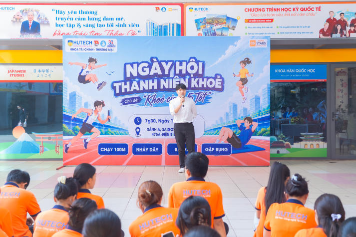 Sinh viên Khoa Tài chính - Thương mại bứt phá thể lực tại Ngày hội Thanh niên khỏe 20