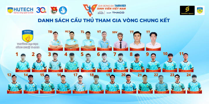 Đội tuyển bóng đá HUTECH lọt vào bảng đấu “tử thần” tại vòng Chung kết Cúp THACO 2025 31