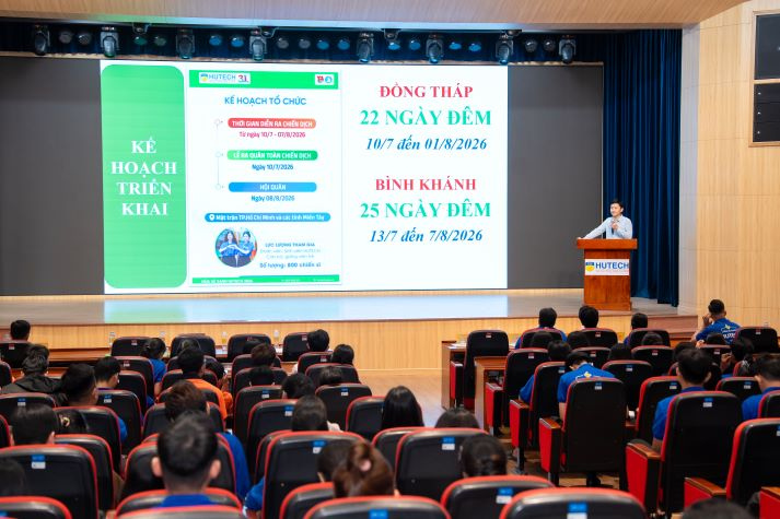 Gần 400 chiến sĩ Mùa hè xanh HUTECH 2026 vững vàng hành trang trước ngày ra quân 67