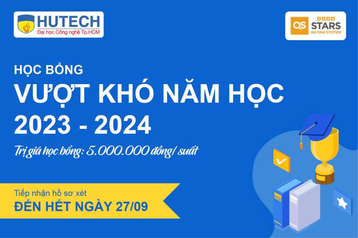 Sinh viên HUTECH nộp hồ sơ xét Học bổng Vượt khó năm học 2023 - 2024 đến ngày 27/9 14