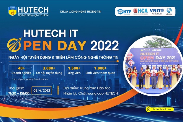 HUTECH IT OPEN DAY 2022 sẵn sàng trở lại với hơn 3000 vị trí tuyển dụng vào ngày 08/4 tới 11