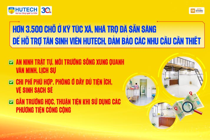 Hơn 3.500 chỗ ở ký túc xá và nhà trọ đã sẵn sàng chào đón tân sinh viên HUTECH 8