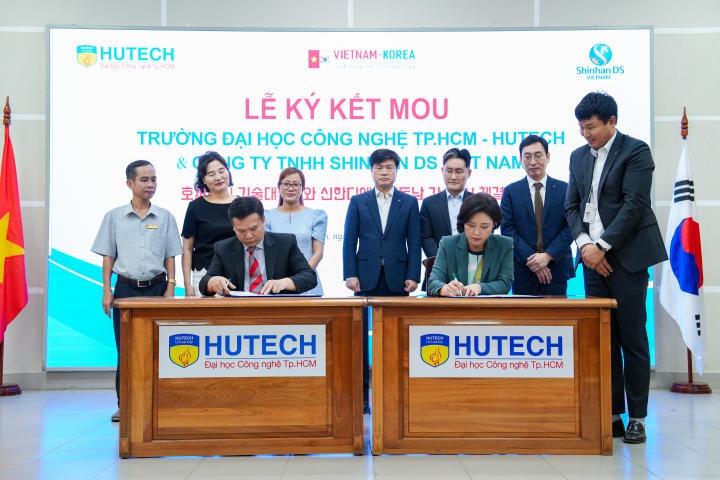 HUTECH và Shinhan DS chính thức đặt bút ký kết, mở ra nhiều cơ hội hợp tác phát triển trong tương lai HUTECH 1