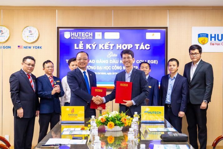 HUTECH ký kết hợp tác với Trường Cao đẳng Dầu khí, Công ty Yumoto Vietnam và Công ty MediWorld 123