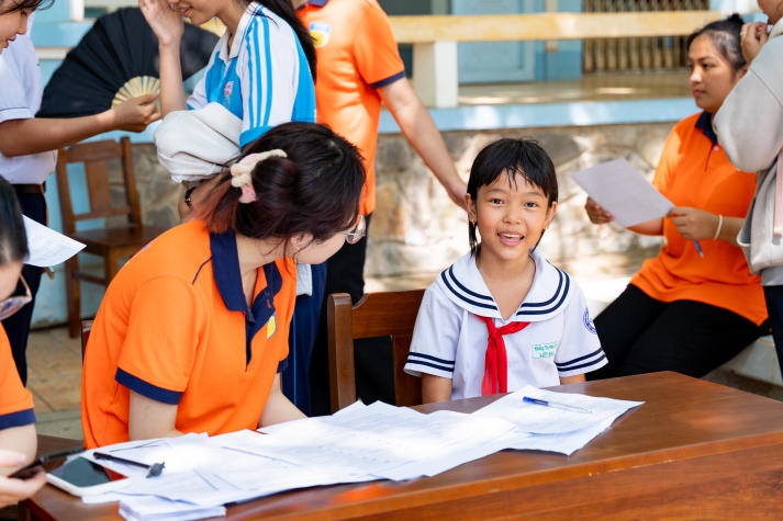 Sinh viên ngành Tâm lý học HUTECH về Cần Thơ trò chuyện cùng teen Trường THCS Thới Long 78