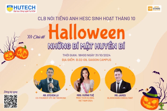 Sinh viên HUTECH đăng ký tham gia nói tiếng Anh cùng CLB HESC chủ đề Halloween ngày 31/10 tới 22