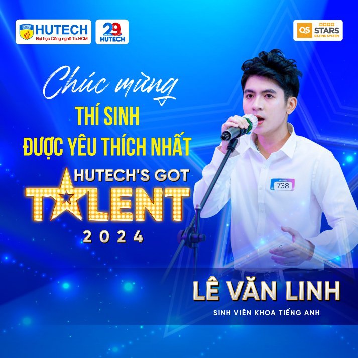 ​Thí sinh Khoa Tiếng Anh - Lê Văn Linh giành được giải thưởng đầu tiên của cuộc thi HUTECH’s Got Talent 2024 12