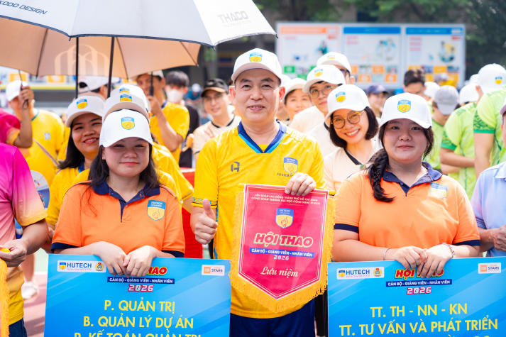 [Video] Bùng nổ tinh thần thể thao, Hội thao CB-GV-NV HUTECH 2026 khởi động mùa tranh tài rực lửa 120