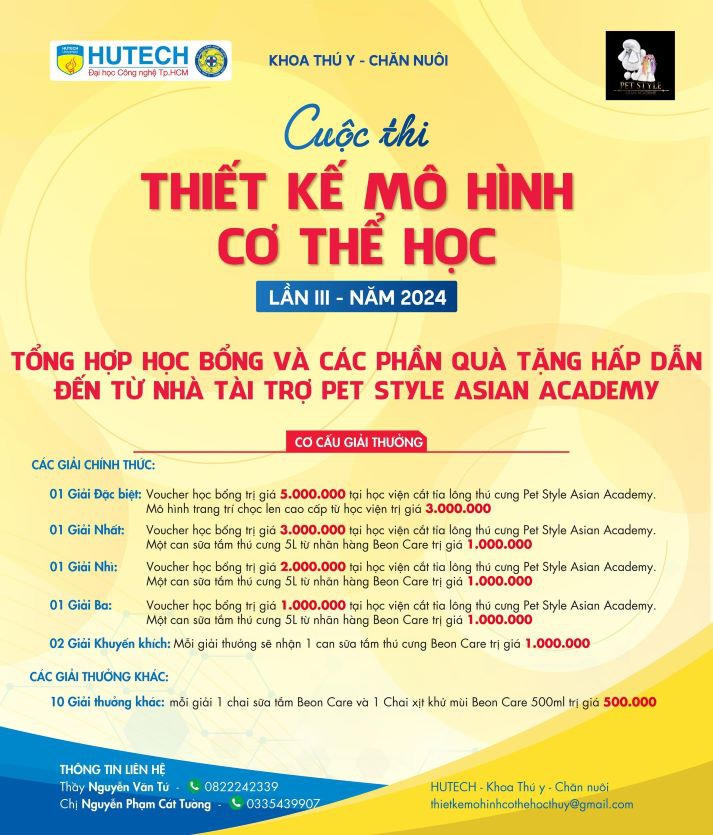 Khoa Thú y - Chăn nuôi HUTECH hợp tác với Học viện Pet Style Asian Academy về lĩnh vực chăm sóc và thẩm mỹ thú cưng 36