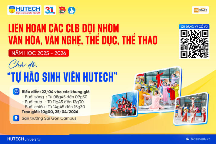 CLB - Đội - Nhóm HUTECH sẵn sàng “đốt cháy” sân khấu với Liên hoan “Tự hào Sinh viên HUTECH vào 22/4 tới 10