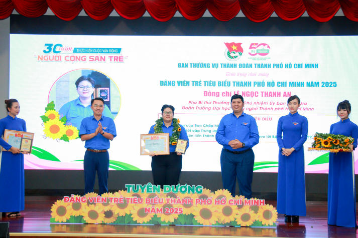 Gương Đảng viên trẻ tiêu biểu TP.HCM 2025 vinh danh đại diện HUTECH 39