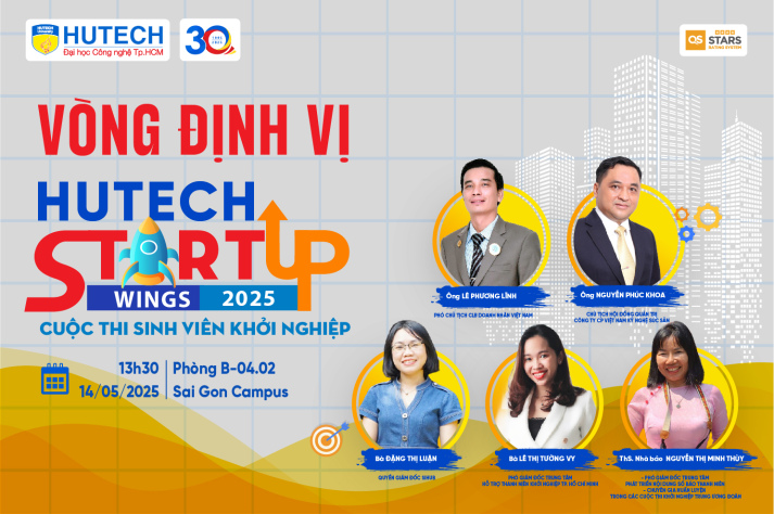 Vòng Định vị HUTECH Startup Wings 2025 sẽ diễn ra vào 14/5 tới 15