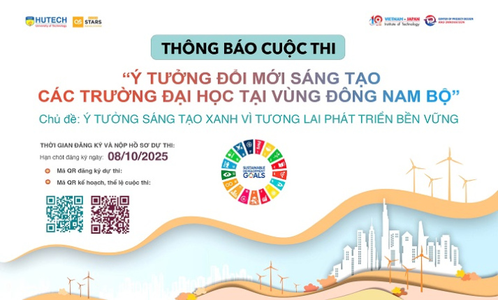 Cuộc thi “Ý tưởng Đổi mới sáng tạo các trường Đại học tại vùng Đông Nam Bộ” tiếp nhận đăng ký đến ngày 08/10 9