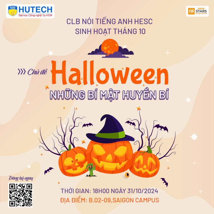 Sinh viên HUTECH đăng ký tham gia nói tiếng Anh cùng CLB HESC chủ đề Halloween ngày 31/10 tới 9