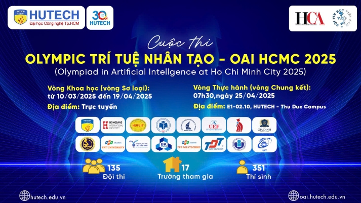 Đón chờ vòng Chung kết Cuộc thi Olympic Trí tuệ nhân tạo TP.HCM 2025 - OAI HCMC 2025 tại HUTECH 14