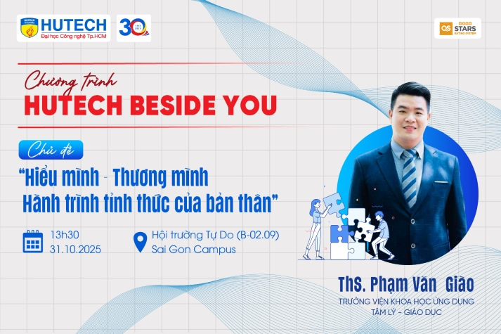 Sinh viên học cách hiểu mình, thương mình cùng chuyên gia tại HUTECH Beside You vào 31/10 tới 10