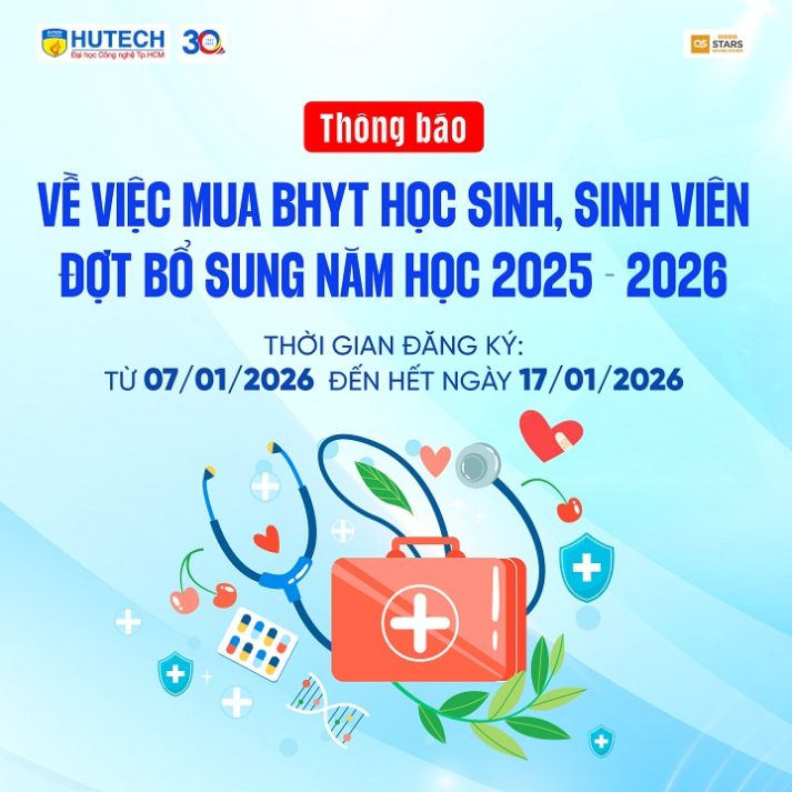 Thông báo mua Bảo hiểm y tế - Đợt bổ sung năm học 2025-2026 (11 tháng): Từ nay đến 17/01/2026 15