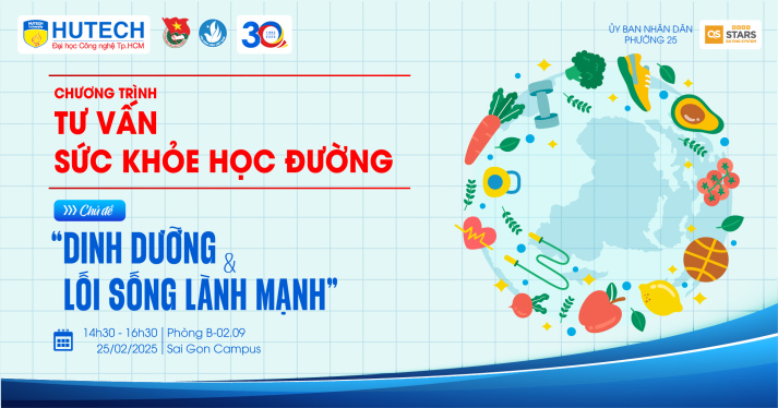 Sinh viên HUTECH học hỏi “bí kíp” lên thực đơn dinh dưỡng cùng chuyên gia vào 25/02 tới 21