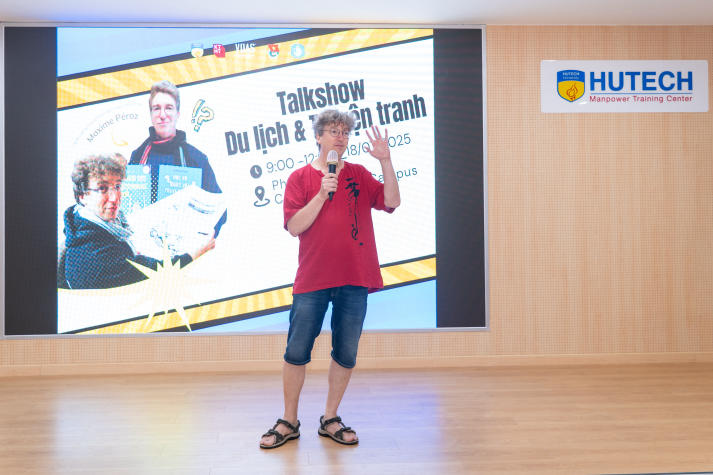 Sinh viên Khoa Kiến trúc - Mỹ thuật HUTECH giao lưu cùng họa sĩ truyện tranh Pháp Maxime Peroz tại Talkshow “Thiết kế Comic” 17