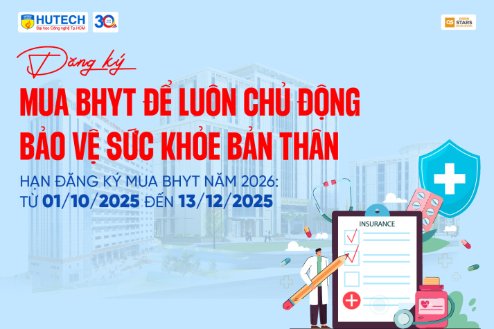 Sinh viên HUTECH đăng ký mua Bảo hiểm y tế năm học 2025-2026 từ 01/10 đến hết ngày 13/12 20
