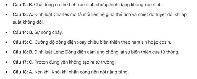 [Mới] Đề thi tốt nghiệp THPT môn Vật Lý và gợi ý giải đề 87