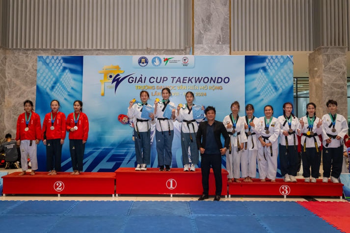 Đoàn vận động viên CLB Taekwondo HUTECH gặt “mưa” huy chương tại Giải đấu “Cup Taekwondo Trường Đại học Văn Hiến mở rộng lần thứ 8” 96
