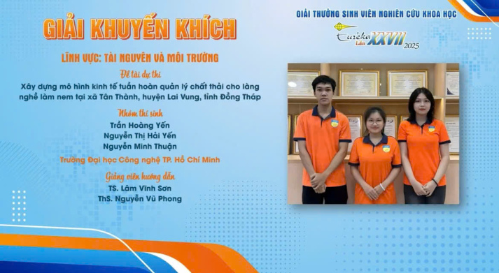 Sinh viên HUTECH ghi dấu mạnh mẽ với loạt giải thưởng tại Euréka 2025 135