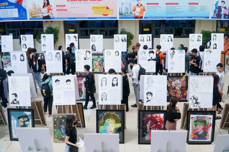 Sinh viên ngành Thiết kế đồ họa gây ấn tượng với loạt đồ án kết thúc môn học Hình họa mỹ thuật HUTECH 5