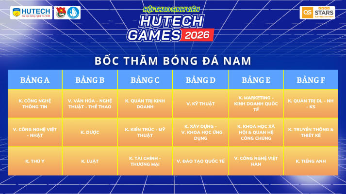Bốc thăm HUTECH Games 2026: Những cặp đấu duyên nợ chính thức lộ diện 100