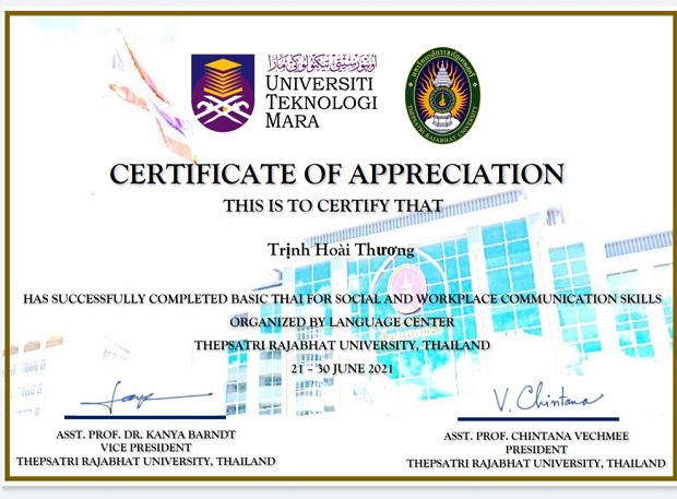 Cựu sinh viên Khoa Tiếng Anh HUTECH nhận Học bổng Thạc sĩ toàn phần từ ĐH Công nghệ Suranaree (Thái Lan) 26