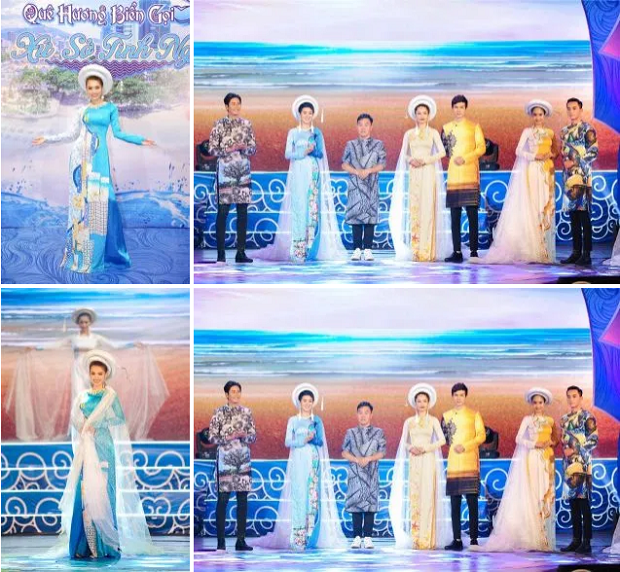 Đại sứ áo dài Trần Trung Trà lịch lãm diện áo dài Việt Hùng trong chương trình “Quê hương biển gọi” 27
