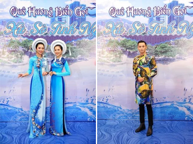 Đại sứ áo dài Trần Trung Trà lịch lãm diện áo dài Việt Hùng trong chương trình “Quê hương biển gọi” 37