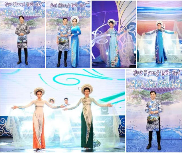 Đại sứ áo dài Trần Trung Trà lịch lãm diện áo dài Việt Hùng trong chương trình “Quê hương biển gọi” 23