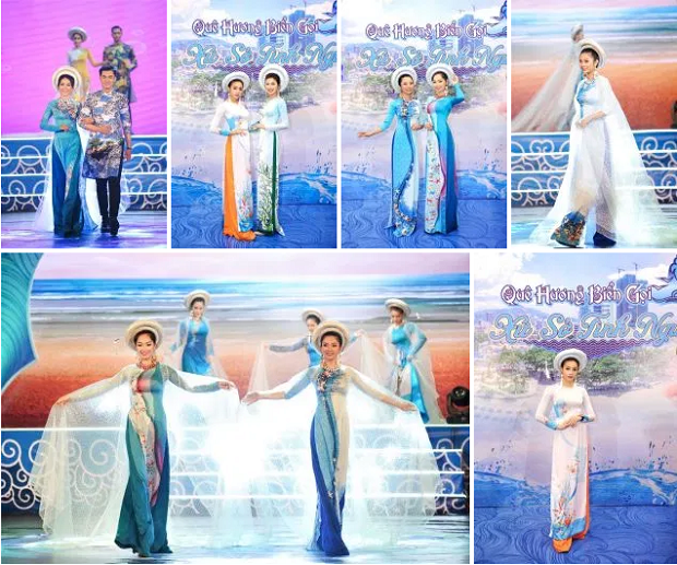 Đại sứ áo dài Trần Trung Trà lịch lãm diện áo dài Việt Hùng trong chương trình “Quê hương biển gọi” 25