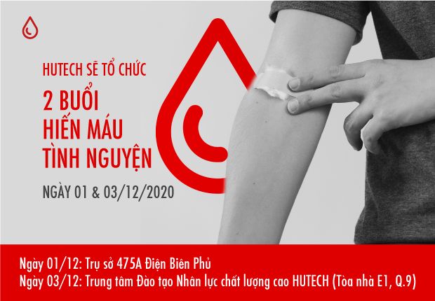 HUTECH sẽ tổ chức 2 buổi Hiến máu tình nguyện vào các ngày 01 và 03/12 tới đây 9