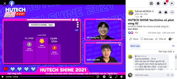 Số thứ 2 gameshow “HUTECH Shine 2021”: Người chơi chính giành chiến thắng sít sao 73