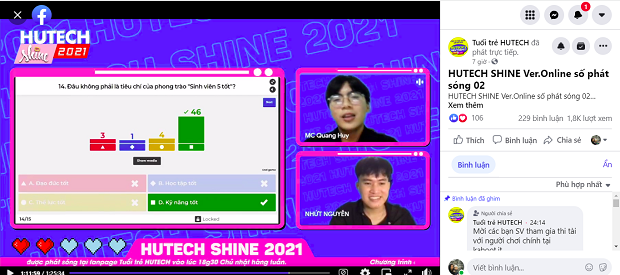 Số thứ 2 gameshow “HUTECH Shine 2021”: Người chơi chính giành chiến thắng sít sao 57