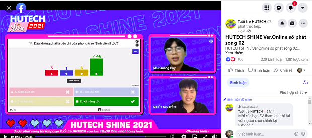 Số thứ 2 gameshow “HUTECH Shine 2021”: Người chơi chính giành chiến thắng sít sao 79