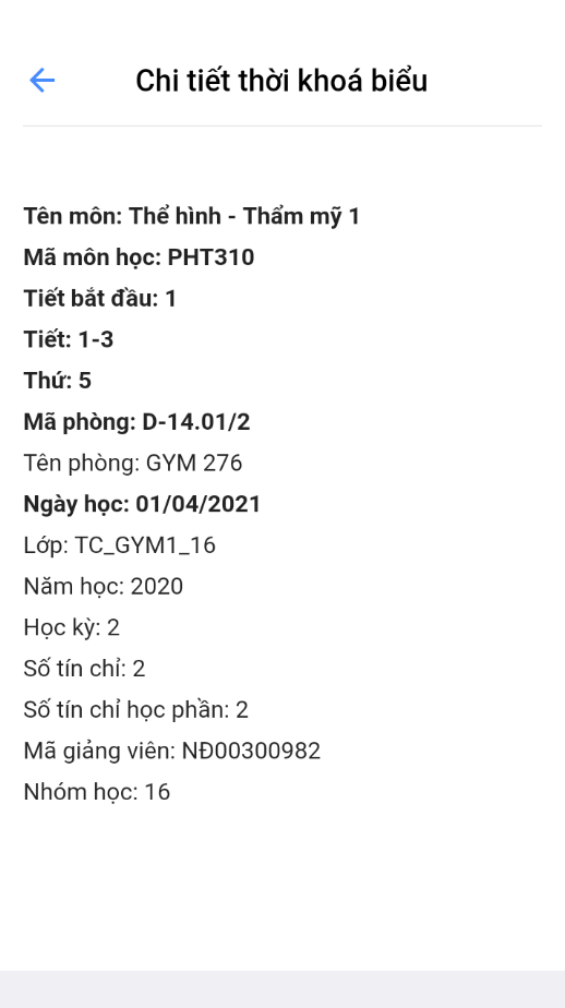 Hướng dẫn xem thời khóa biểu và lịch thi trên ứng dụng e-HUTECH 41