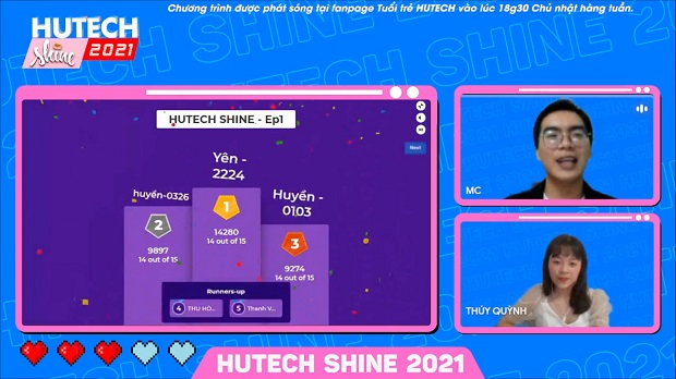 4 gương mặt đầu tiên vào Chung kết Gameshow “HUTECH Shine 2021” đã lộ diện 72
