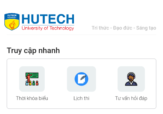 Sinh viên HUTECH có thể xem thời khóa biểu và lịch thi trên ứng dụng e-HUTECH 20