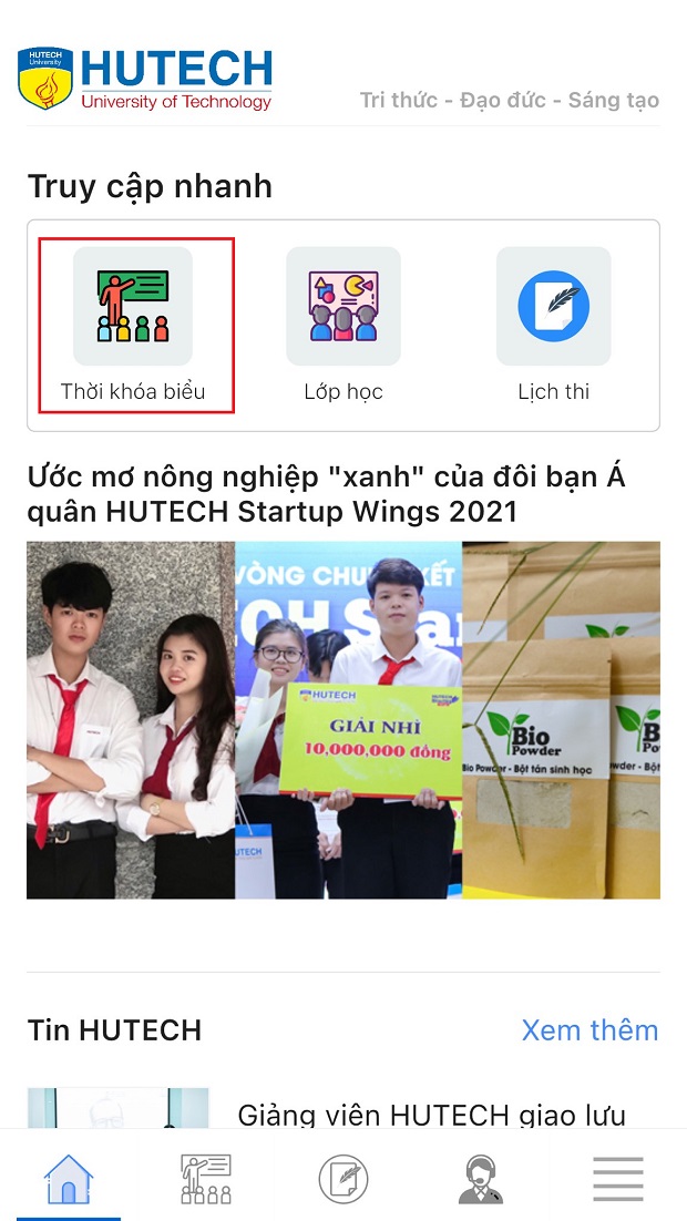 E-HUTECH application updates new features to aid students in online study 31