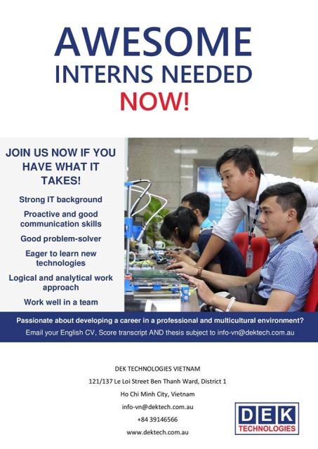 Thông báo tuyển dụng Cty DEK Technologies Việt Nam 14