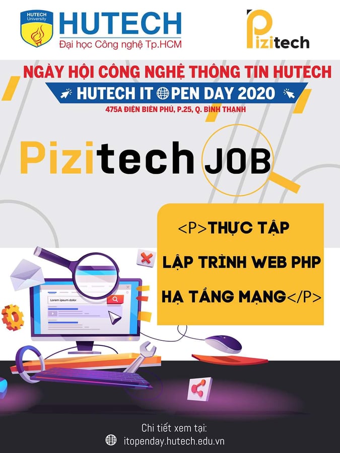 [TIN TUYỂN DỤNG TẠI NGÀY HỘI HUTECH IT OPEN 2020] Công ty Pizitech thông báo tuyển dụng 3